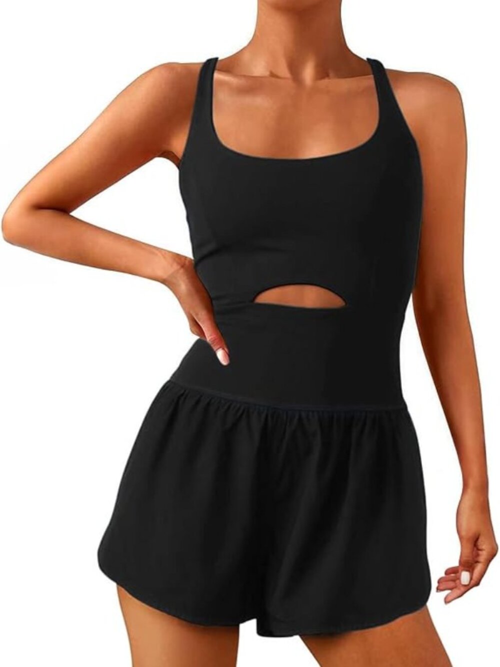 Women's Workout Romper Onesie with Padded Bras, Pickleball Tennis Romper